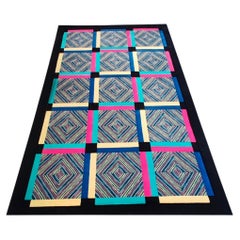 1990s Geometric Woolen Rug by Ottavio Missoni, Italian Design