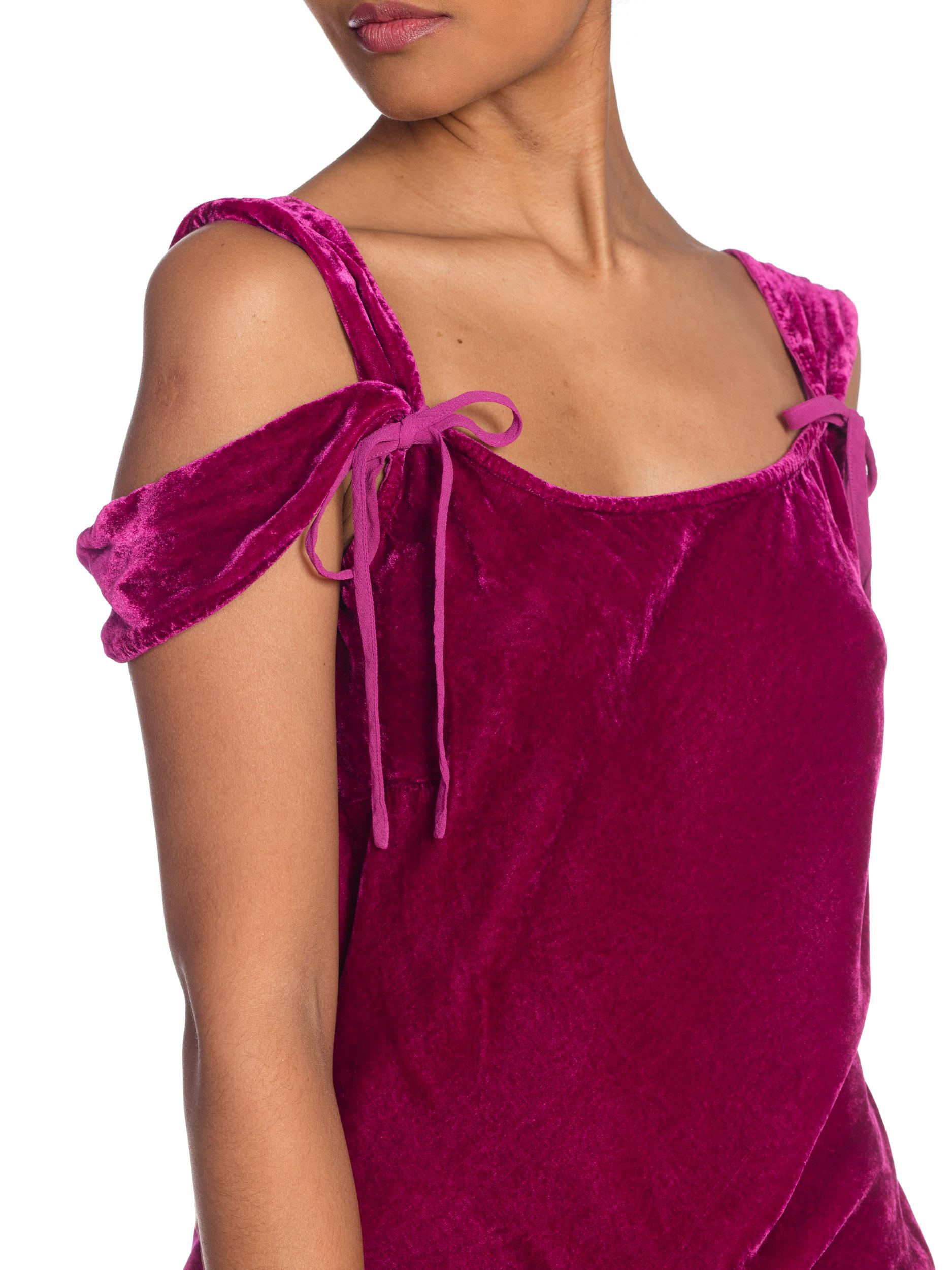 1990s Ghost Bias Cut Galliano Style Pink Velvet Top 5