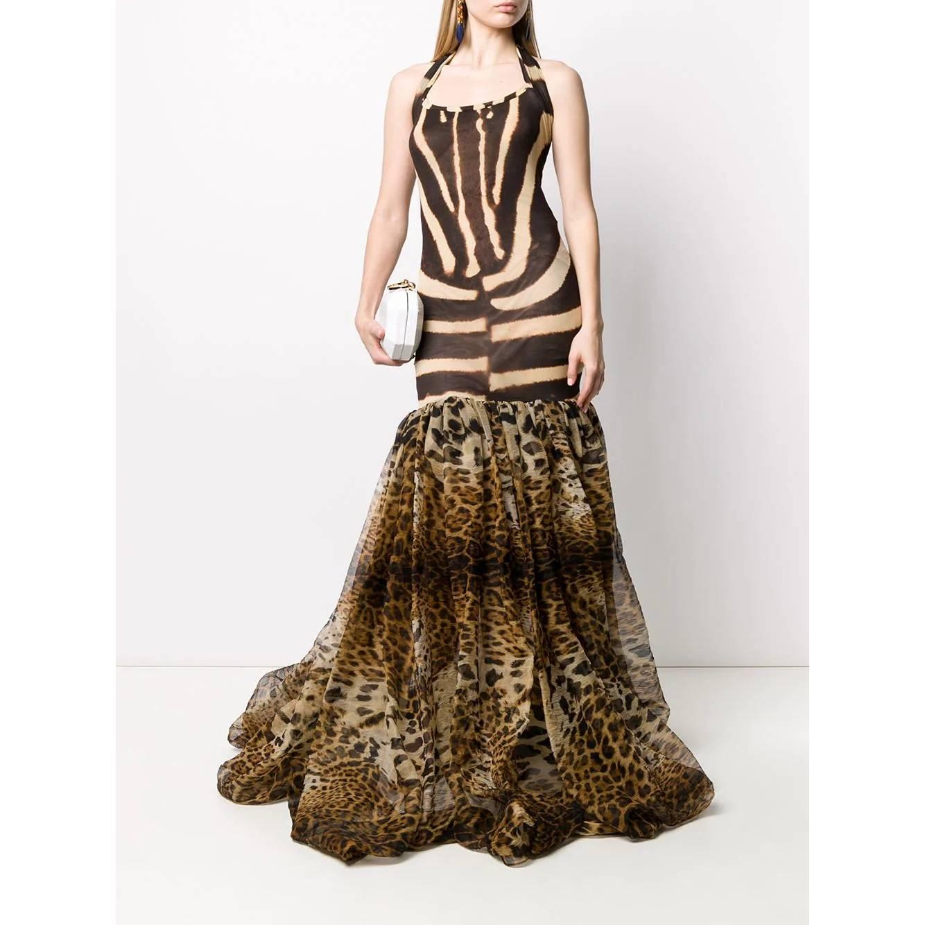 Women's 1990s Gianfranco Ferré Animalier stretch Evening Dress