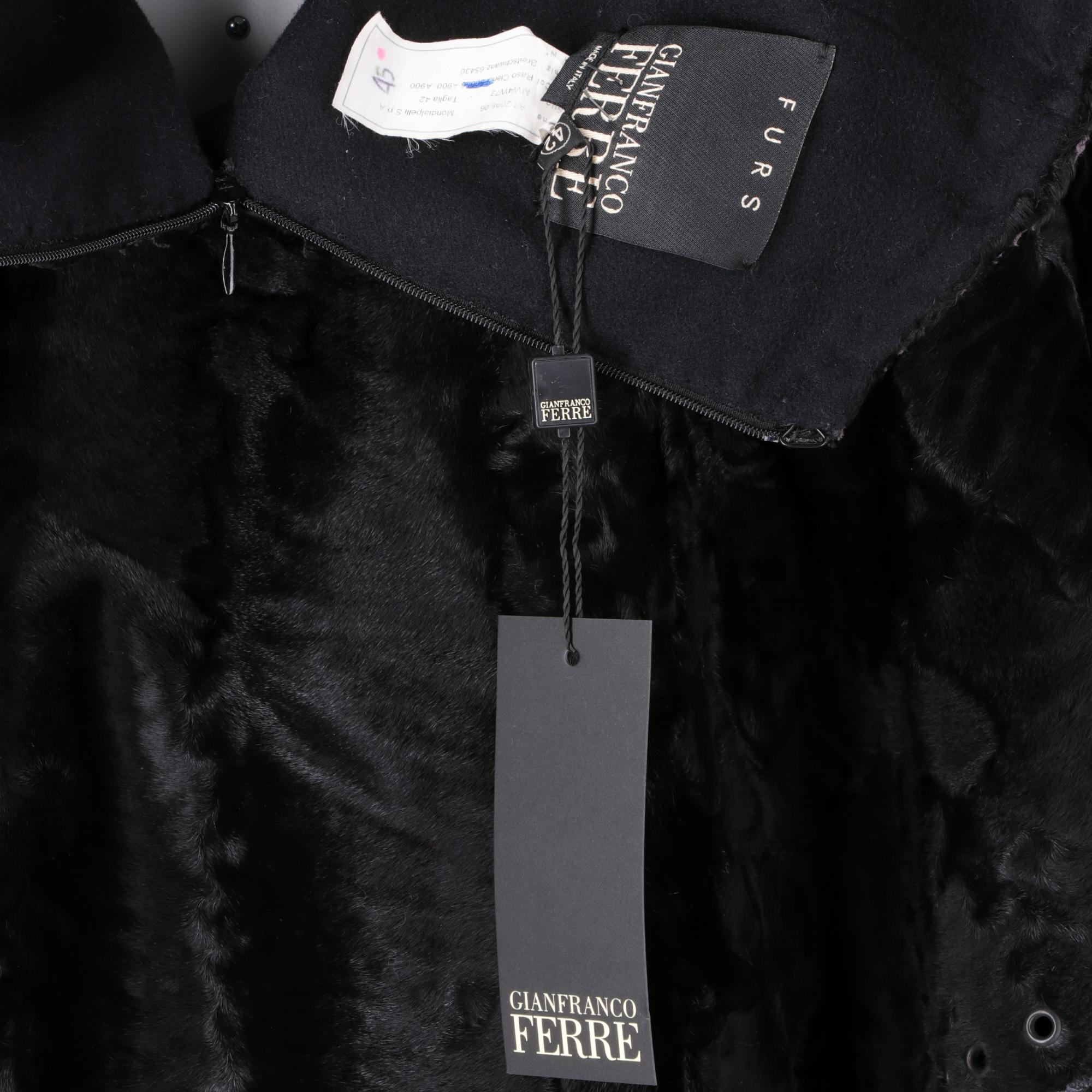 1990s Gianfranco Ferrè Black Astrakhan Fur Skirt For Sale at 1stDibs