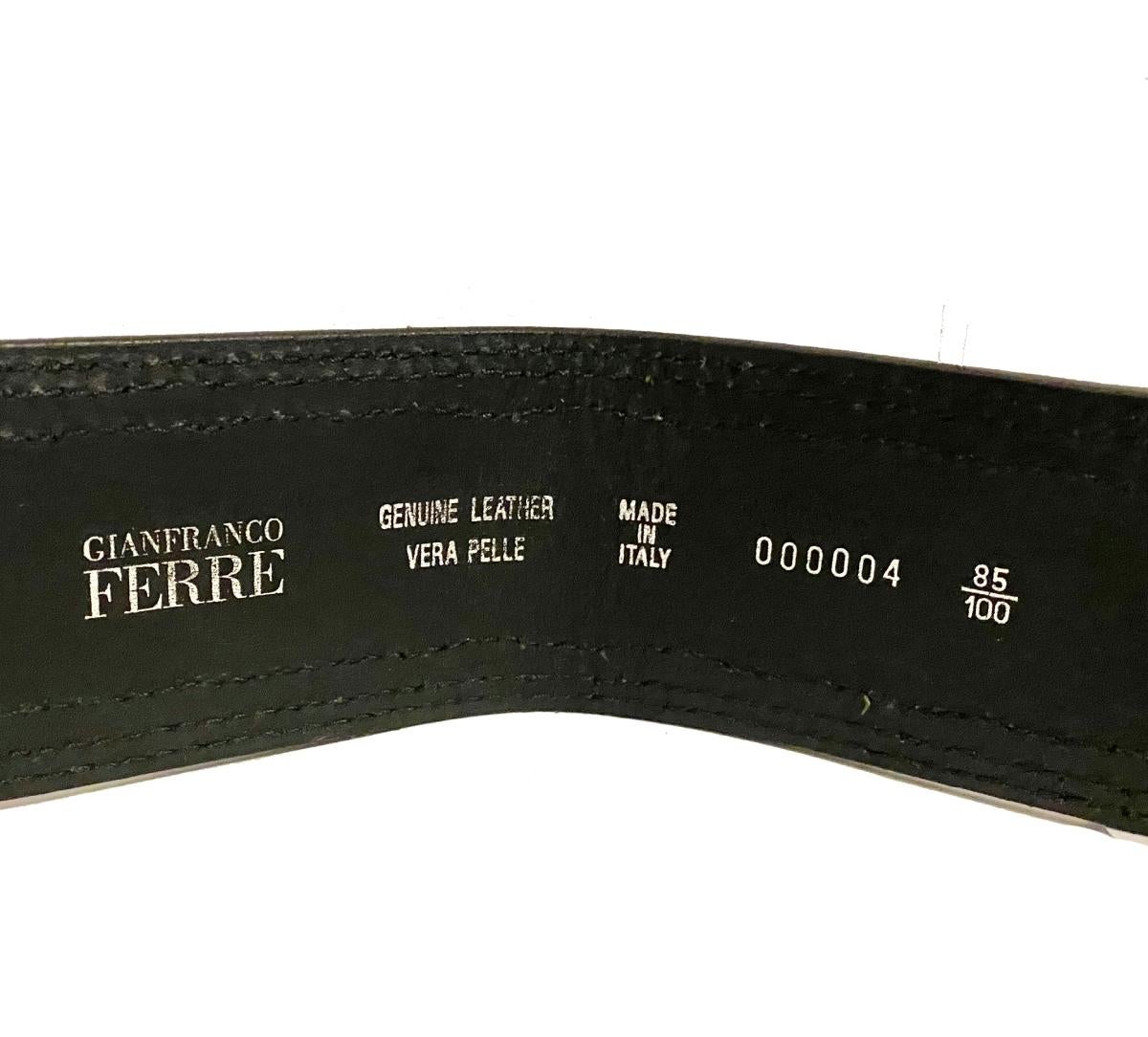 1990s Gianfranco Ferre Black Leather Metal Spike Belt For Sale 1