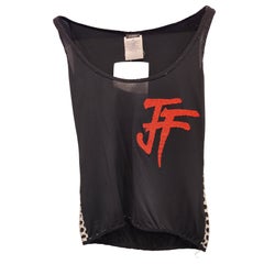 1990s Gianfranco Ferrè black multicoloured top size M