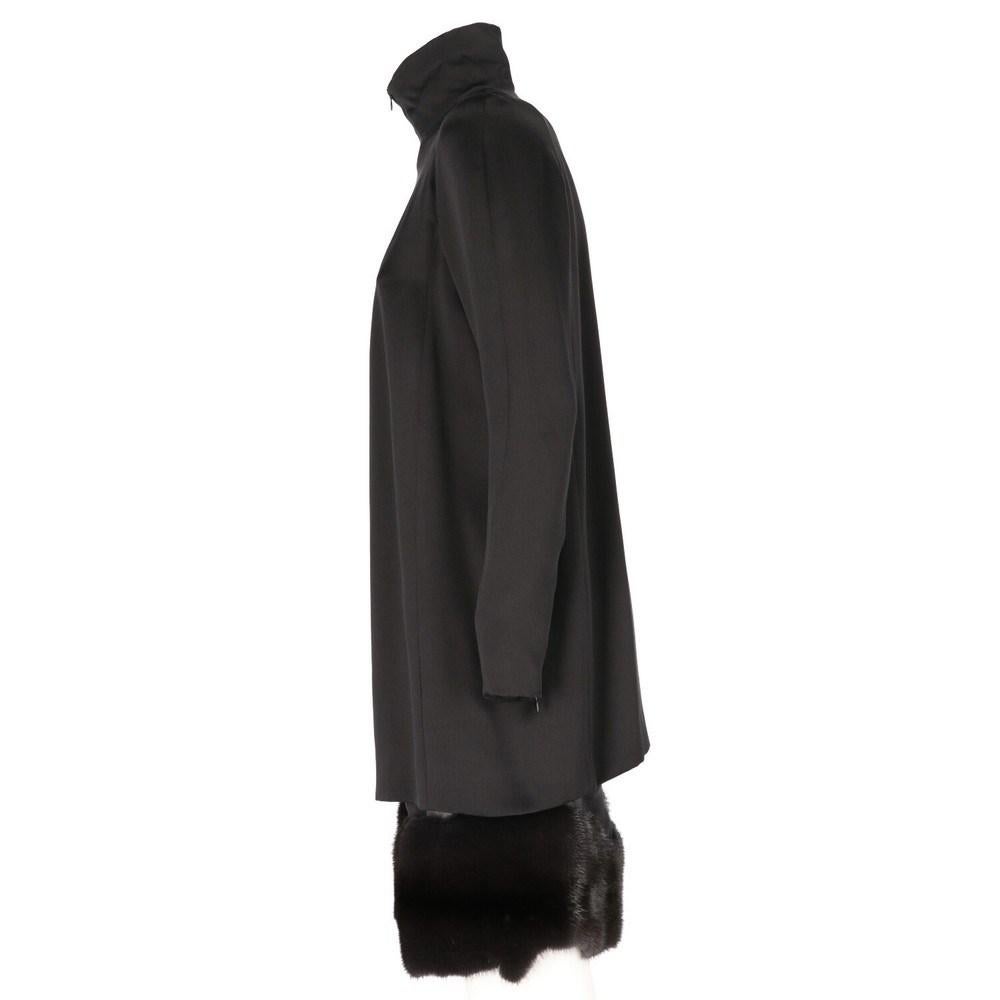 Black 1990s Gianfranco Ferré black silk suit, featuring a top and a skirt For Sale