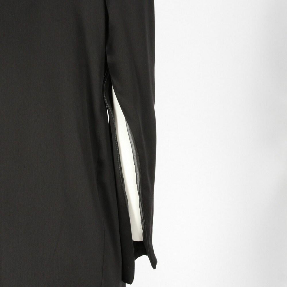Women's 1990s Gianfranco Ferré black silk suit, featuring a top and a skirt For Sale