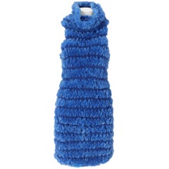 1990s Gianfranco Ferrè Blue Midi Knitted Dress