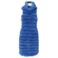 1990s Gianfranco Ferrè Blue Midi Knitted Dress