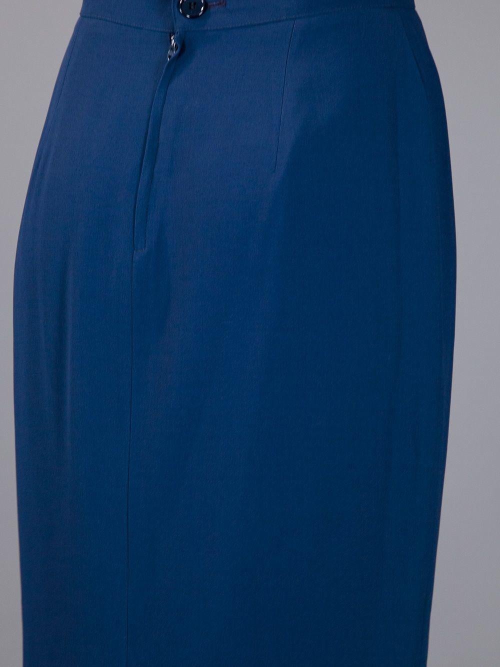 1990s Gianfranco Ferré Blue Skirt Suit 1