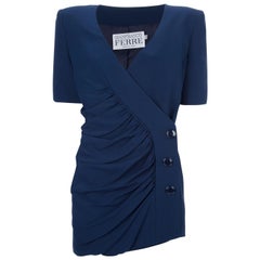Vintage 1990s Gianfranco Ferré Blue Skirt Suit