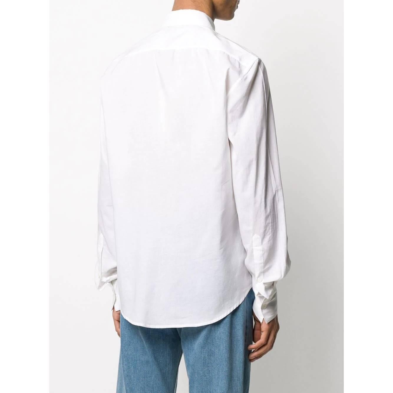 Gray 1990s Gianfranco Ferré Embroidered White Shirt