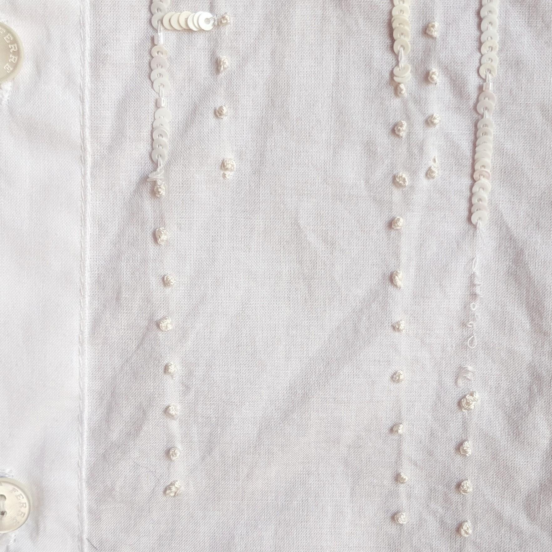 1990s Gianfranco Ferré Embroidered White Shirt 1
