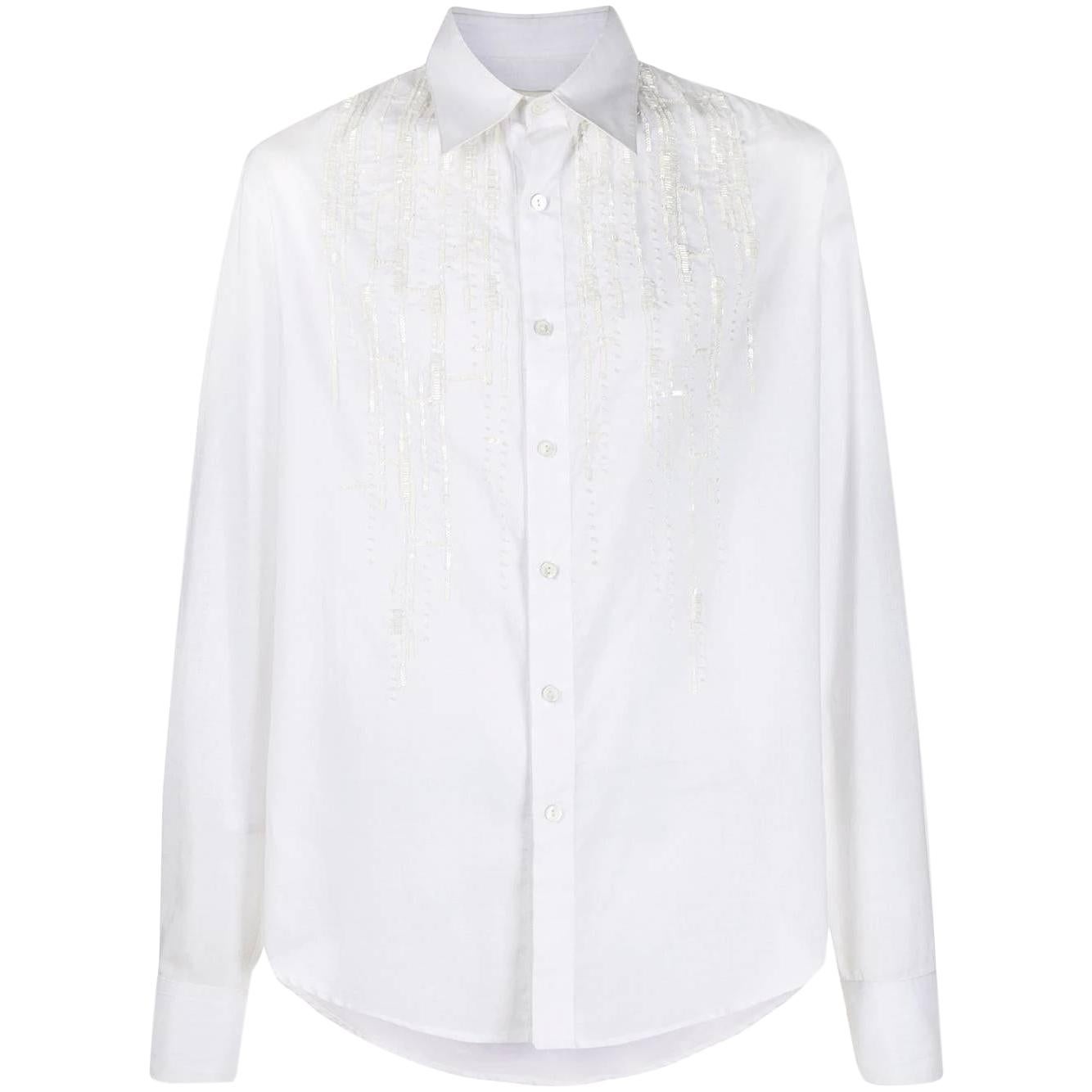 1990s Gianfranco Ferré Embroidered White Shirt
