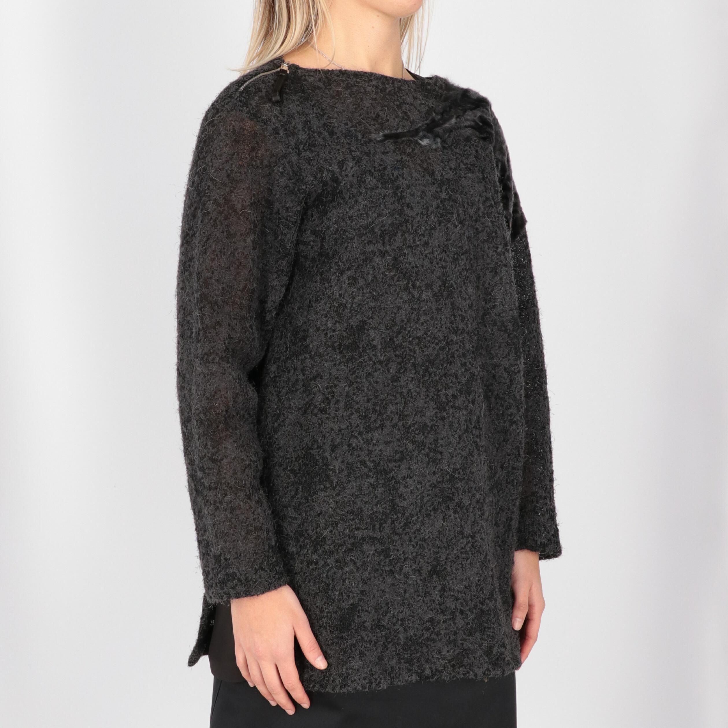Black 1990s Gianfranco Ferré Furry Sweater For Sale