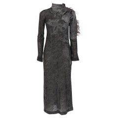 Vintage 1990s Gianfranco Ferré Grey Furry Dress