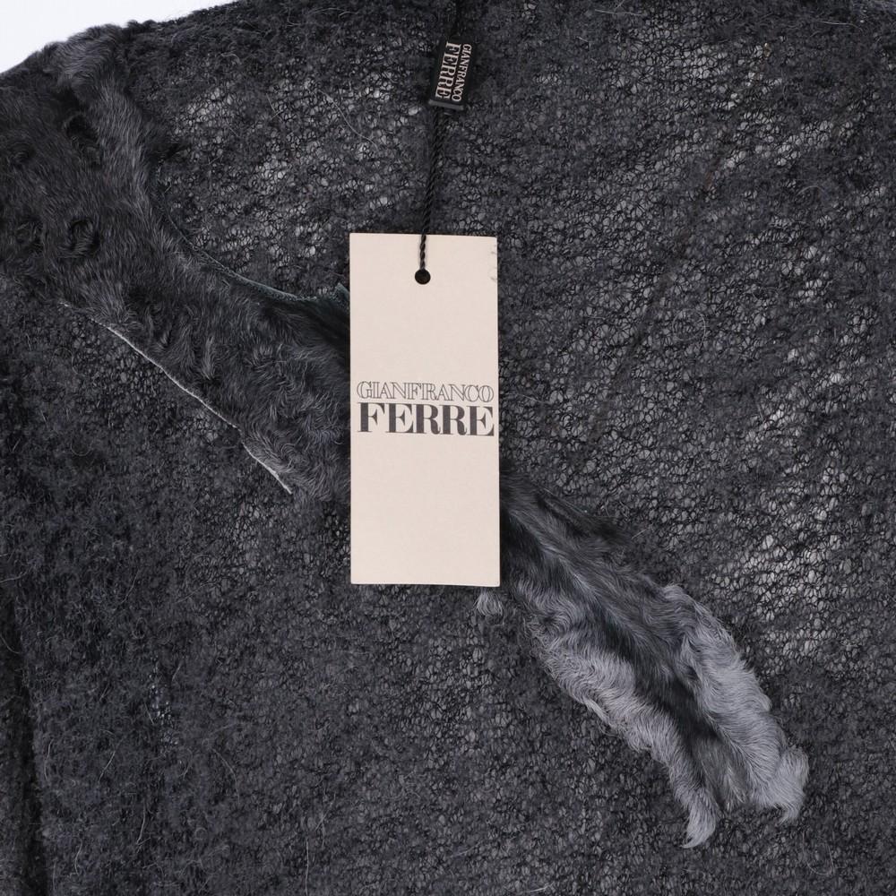 1990s Gianfranco Ferré Grey Furry Sweater For Sale 1