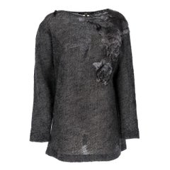 1990s Gianfranco Ferré Grey Furry Sweater