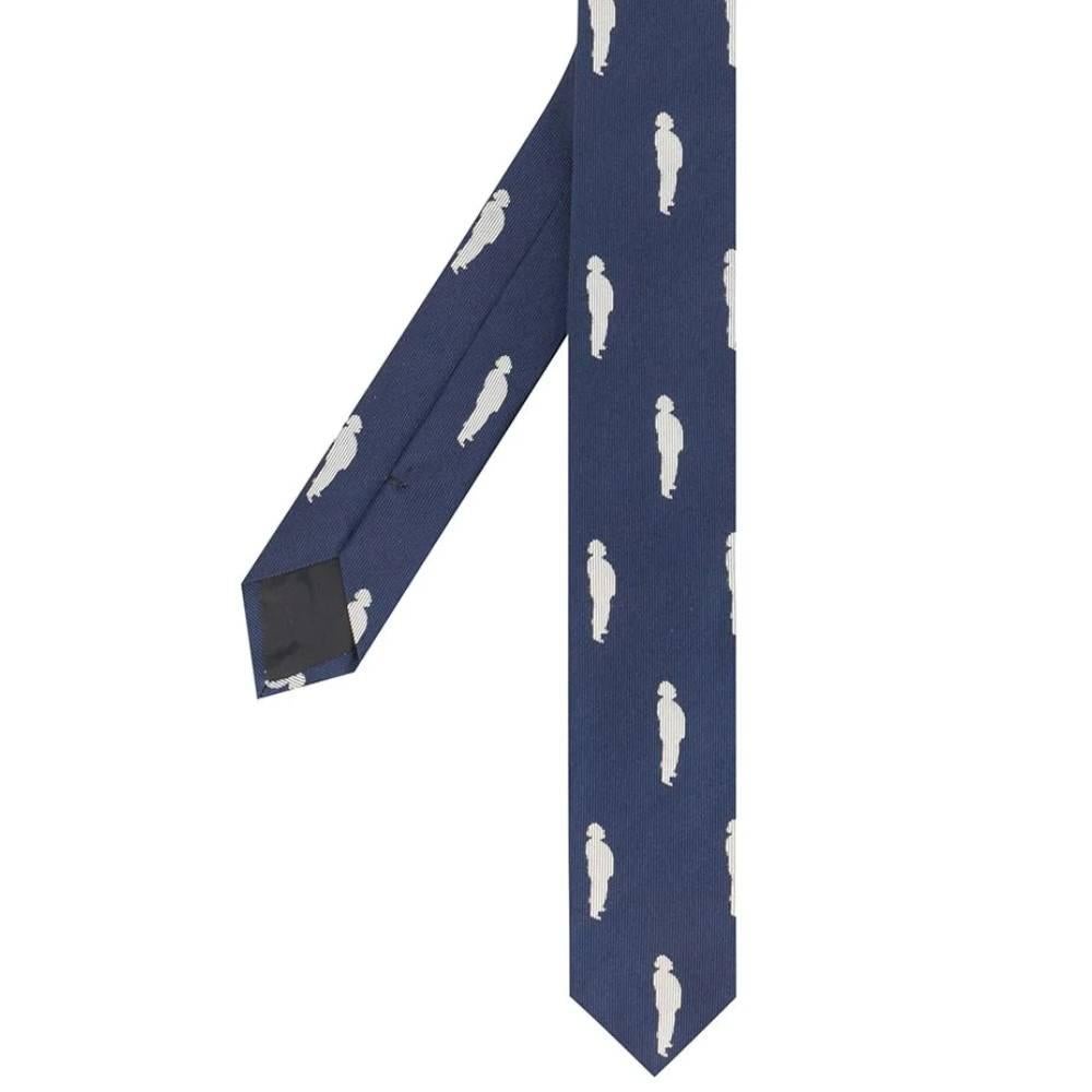 Men's 1990s Gianfranco Ferré Printed Blue Silk Tie For Sale