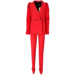 Vintage 1990s Gianfranco Ferrè Red Mink Suit