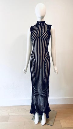 1990er Gianfranco Ferre Durchsichtiges Kleid