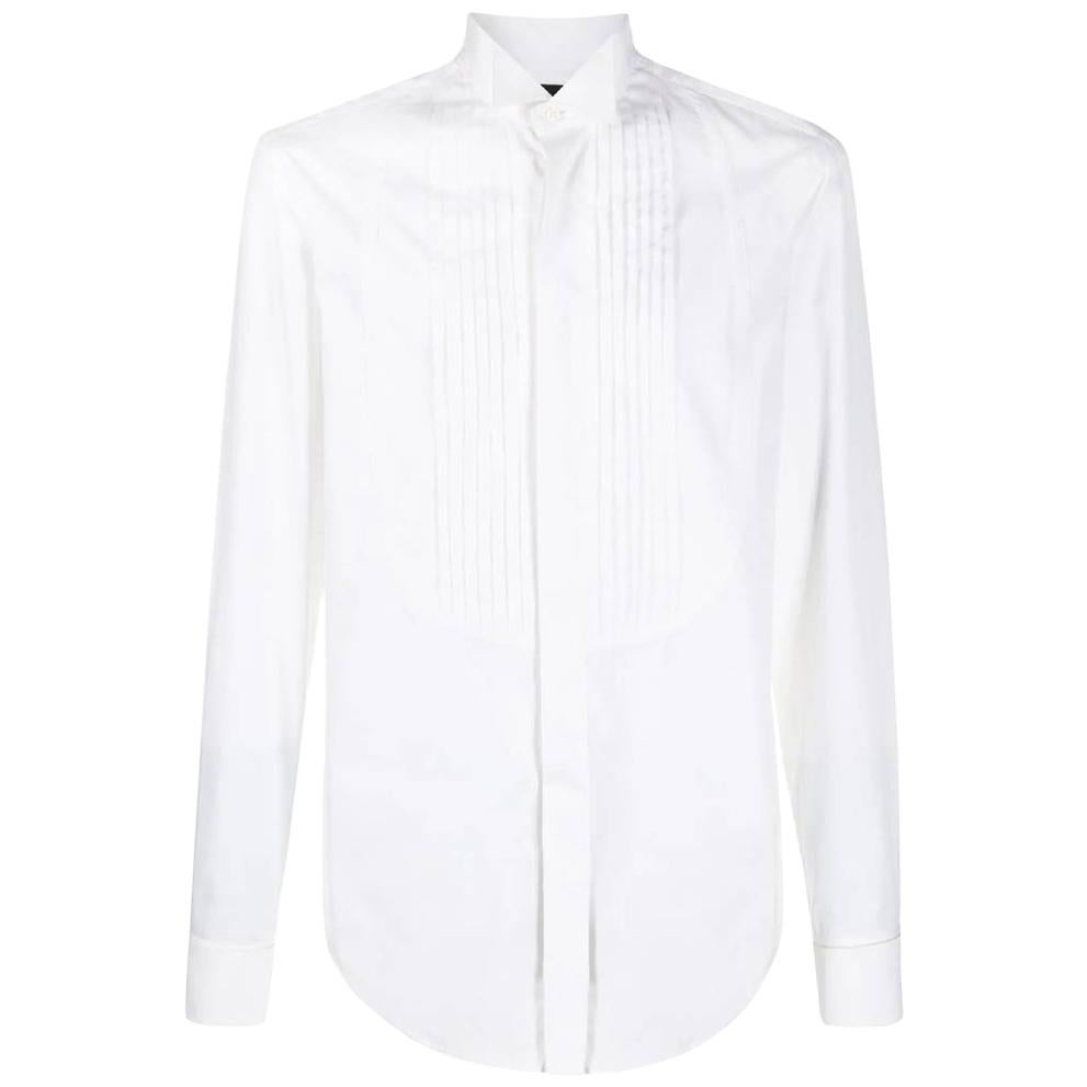 CHRISTIAN DIOR Gianfranco Ferre white sheer gold embroidery silk shirt ...