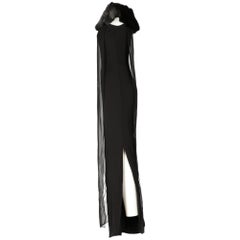 1990s Gianfranco Ferrè Silk And Mink Black Dress