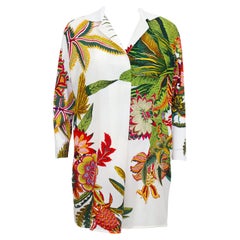 1990s Gianfranco Ferre Tropical Print Silk Tunic 