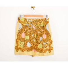 1990's Gianni Versace Atelier Pure Silk Baroque Pattern Lounge Shorts Culottes