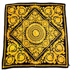 Vintage 1990s Gianni Versace Barocco Baroque Silk Shawl Scarf 54x54in