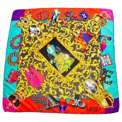 1990s Gianni Versace Baroque 'God Save the Queen' Silk Scarf 