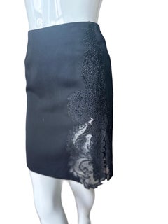 1990s Gianni Versace Black Applique Mini Skirt