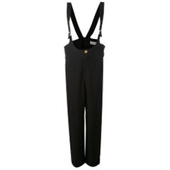 1990s Gianni Versace Black Dungarees