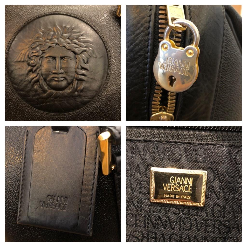 versace leather duffle bag