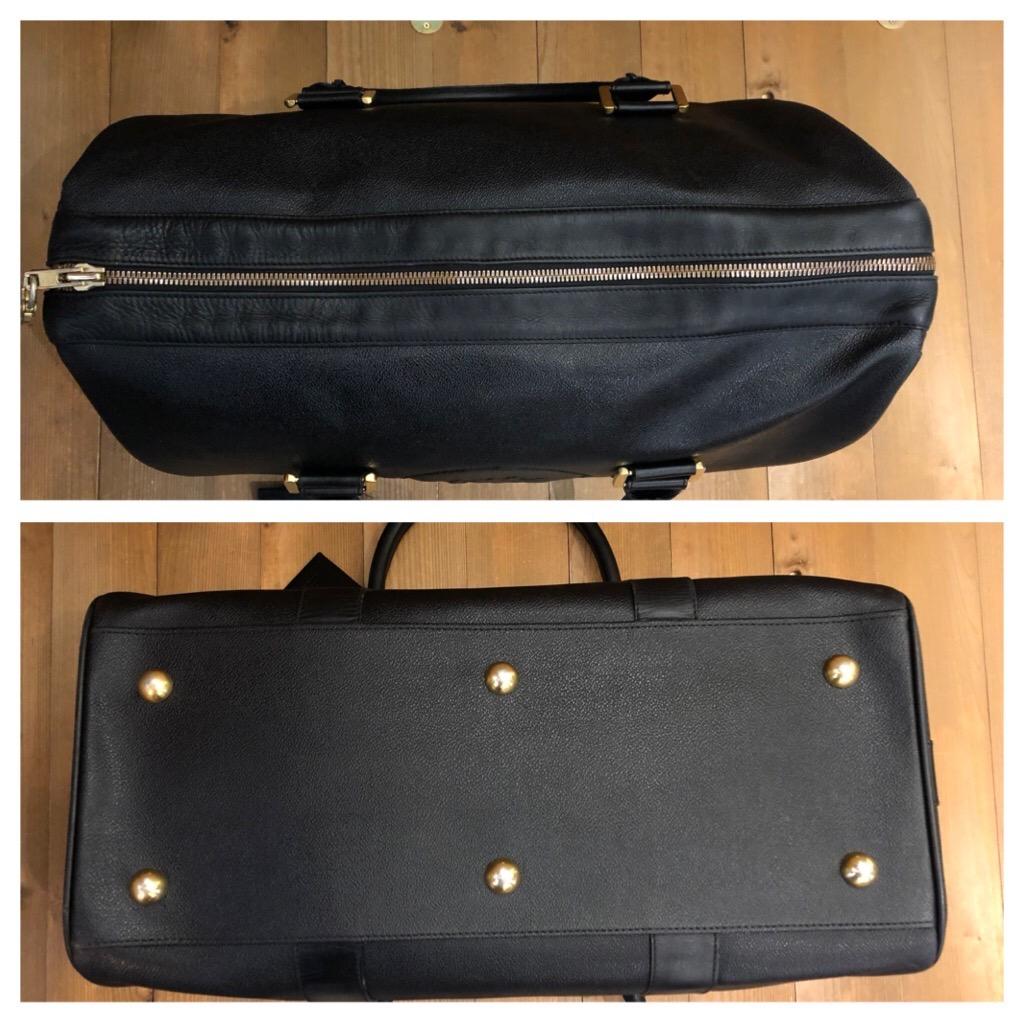 1990s Gianni Versace Black Leather Duffle Boston Bag Unisex 1