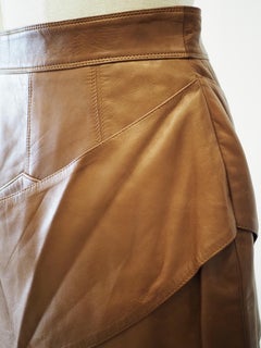 1990s Gianni Versace brown leather skirt