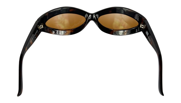 1990s Gianni Versace Brown Tortoise Shell Gold Studded  display picture 1