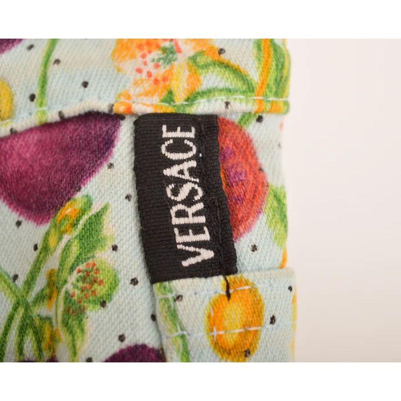 1990's Gianni Versace 'Cherry' Print high waisted Vintage fruit pattern Jeans In Good Condition For Sale In Sheffield, GB
