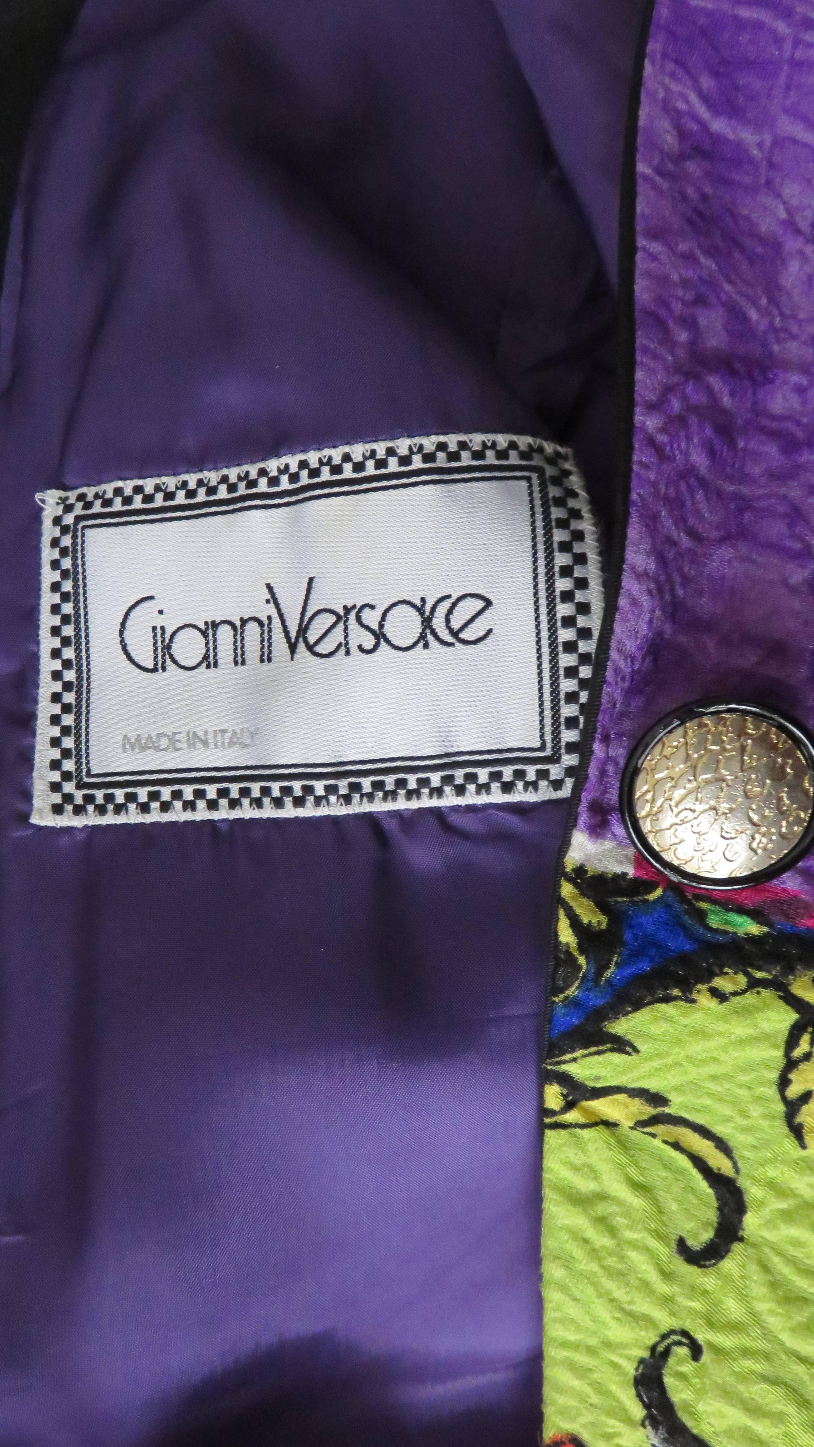 1990s Gianni Versace Color Block Silk Jacket 10