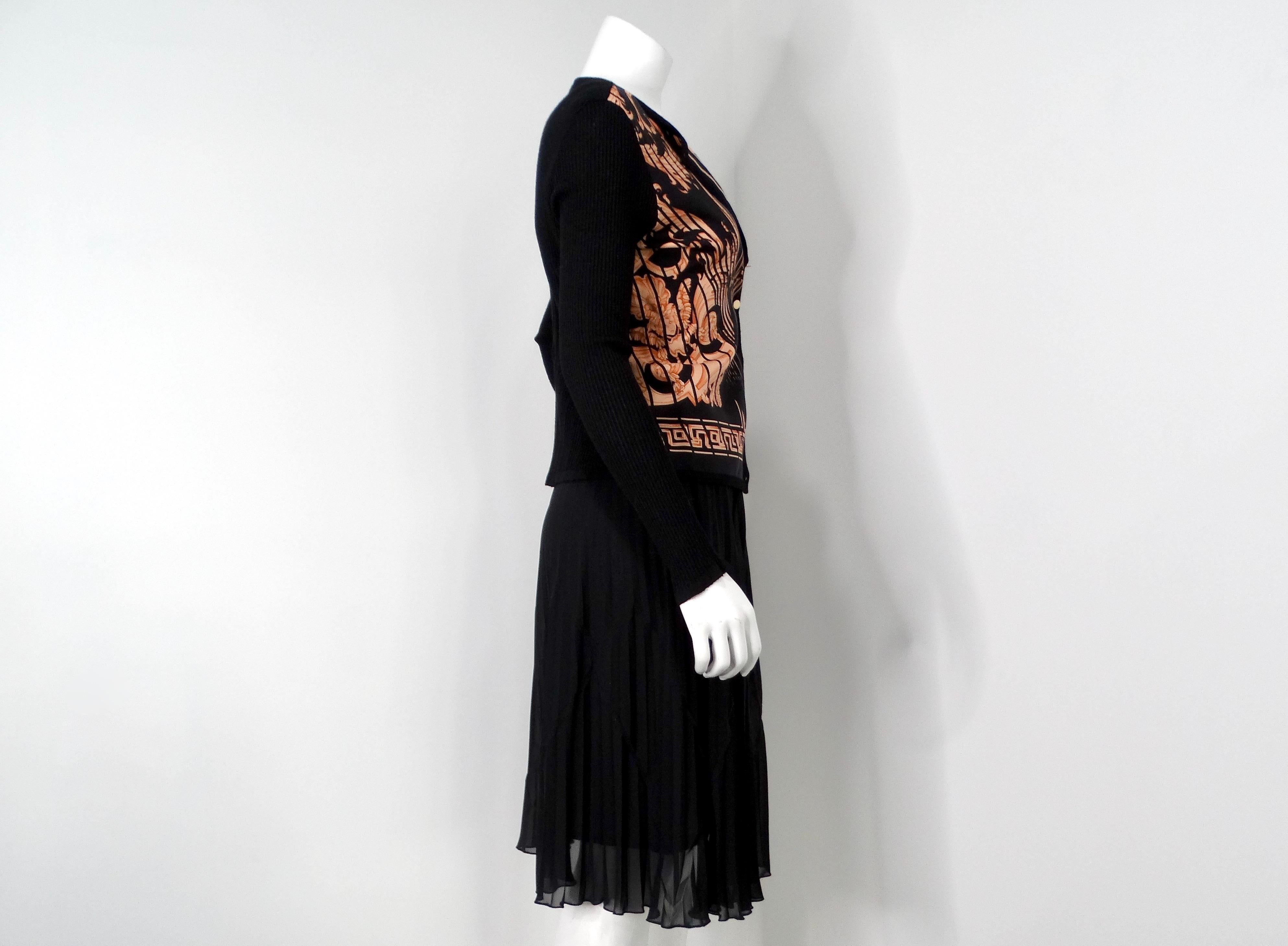 1990s Gianni Versace Couture 3-Piece Skirt, Top & Cardigan Set For Sale 5