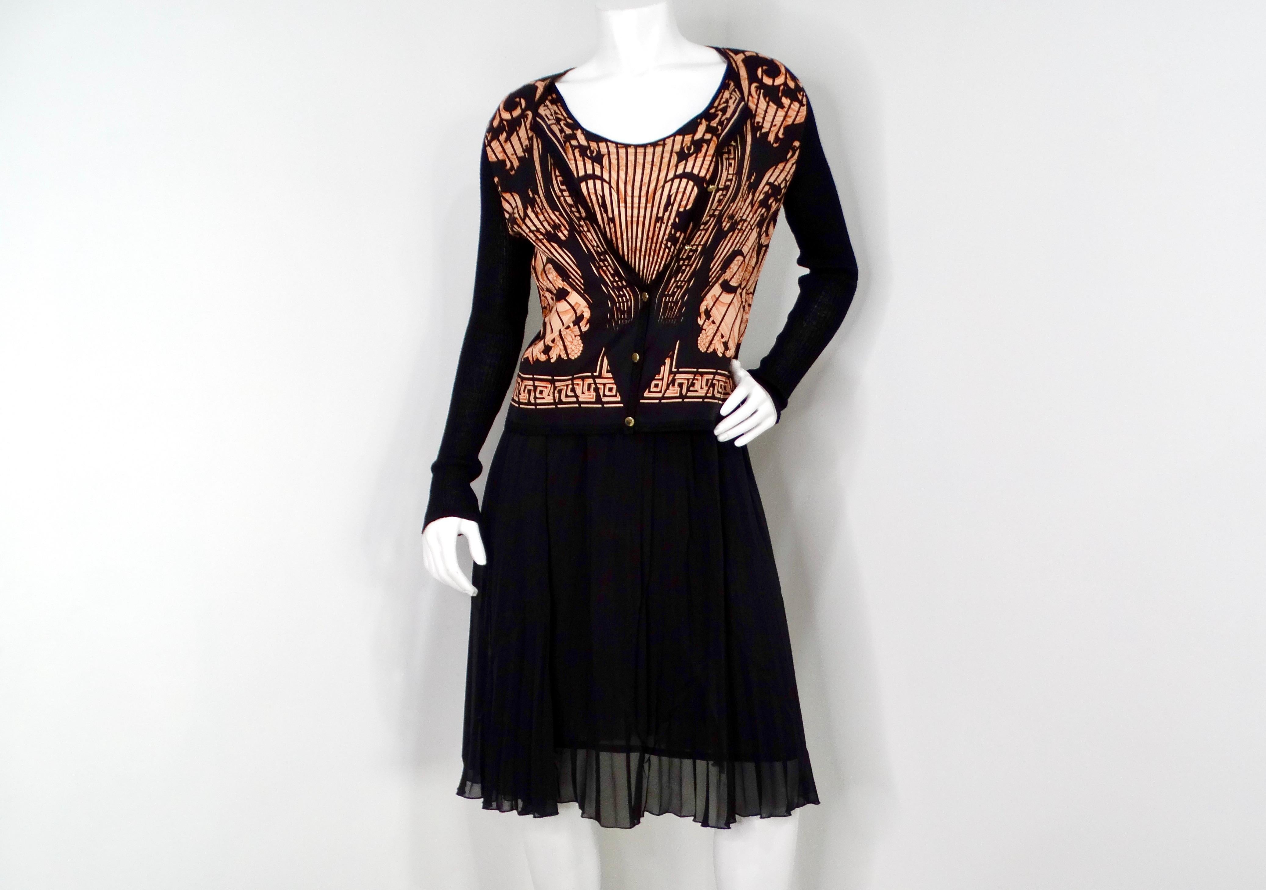 Women's 1990s Gianni Versace Couture 3-Piece Skirt, Top & Cardigan Set For Sale