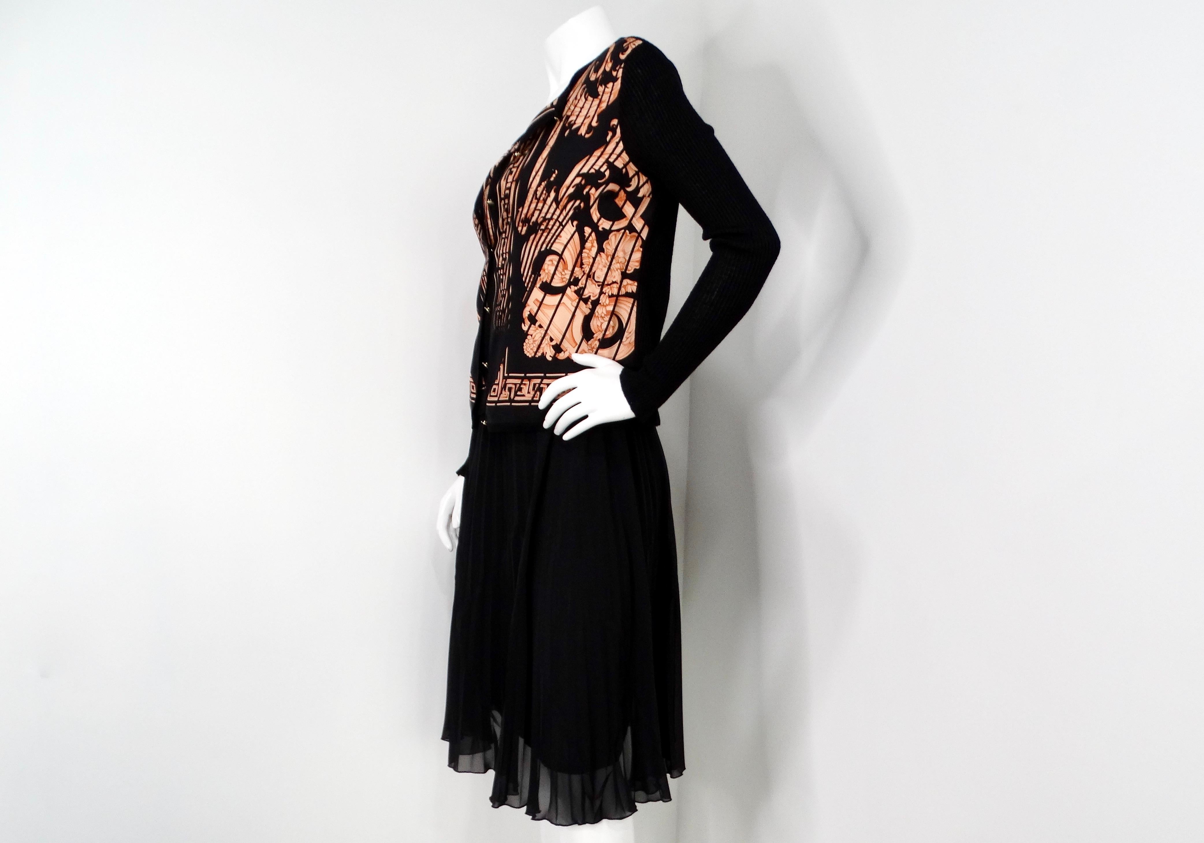 1990s Gianni Versace Couture 3-Piece Skirt, Top & Cardigan Set For Sale 3