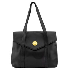 1990s Gianni Versace Couture Black Envelope Tote Bag 