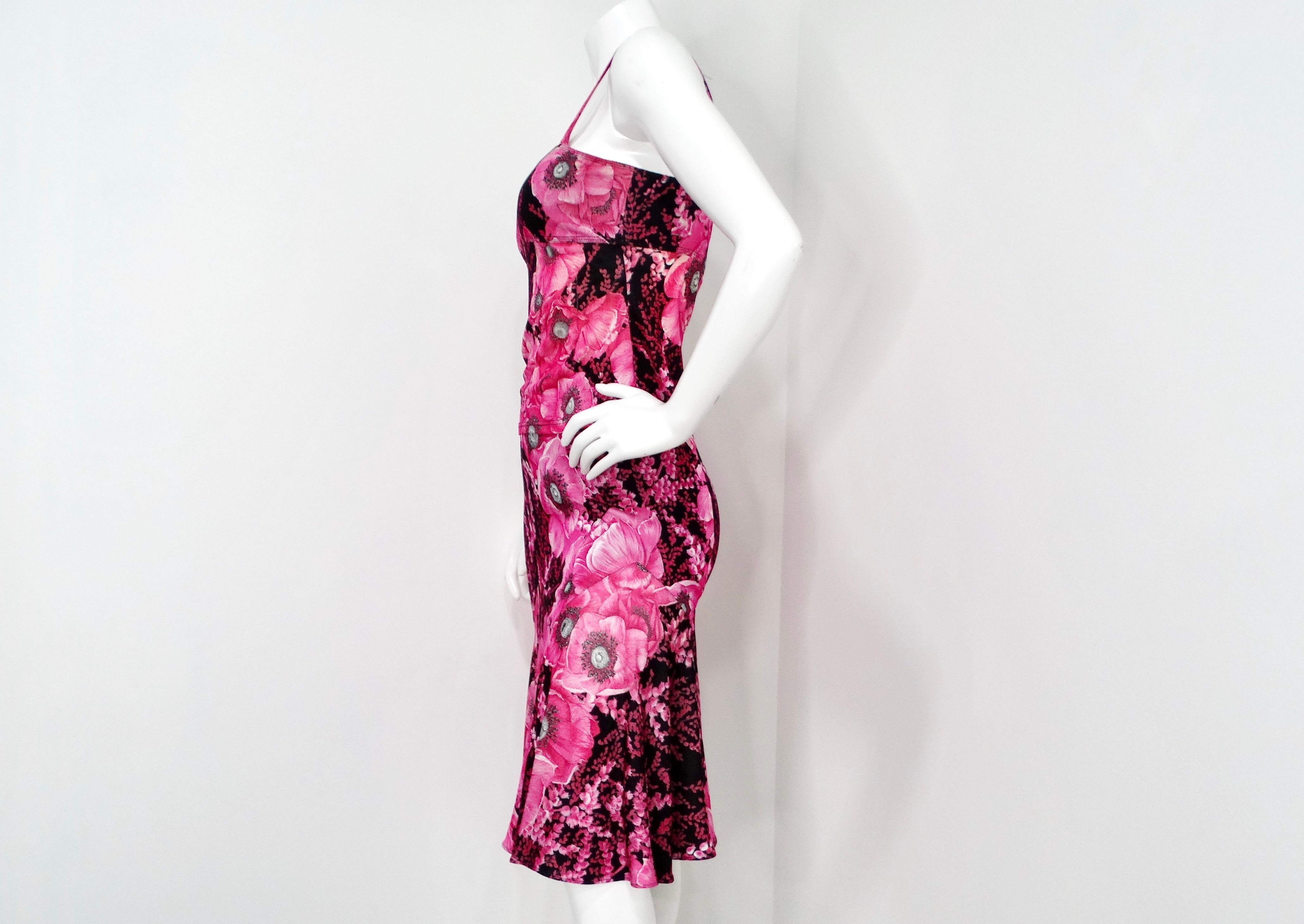 Donna Gianni Versace Couture degli anni '90, Top e Gonna con Stampa Floreale in vendita