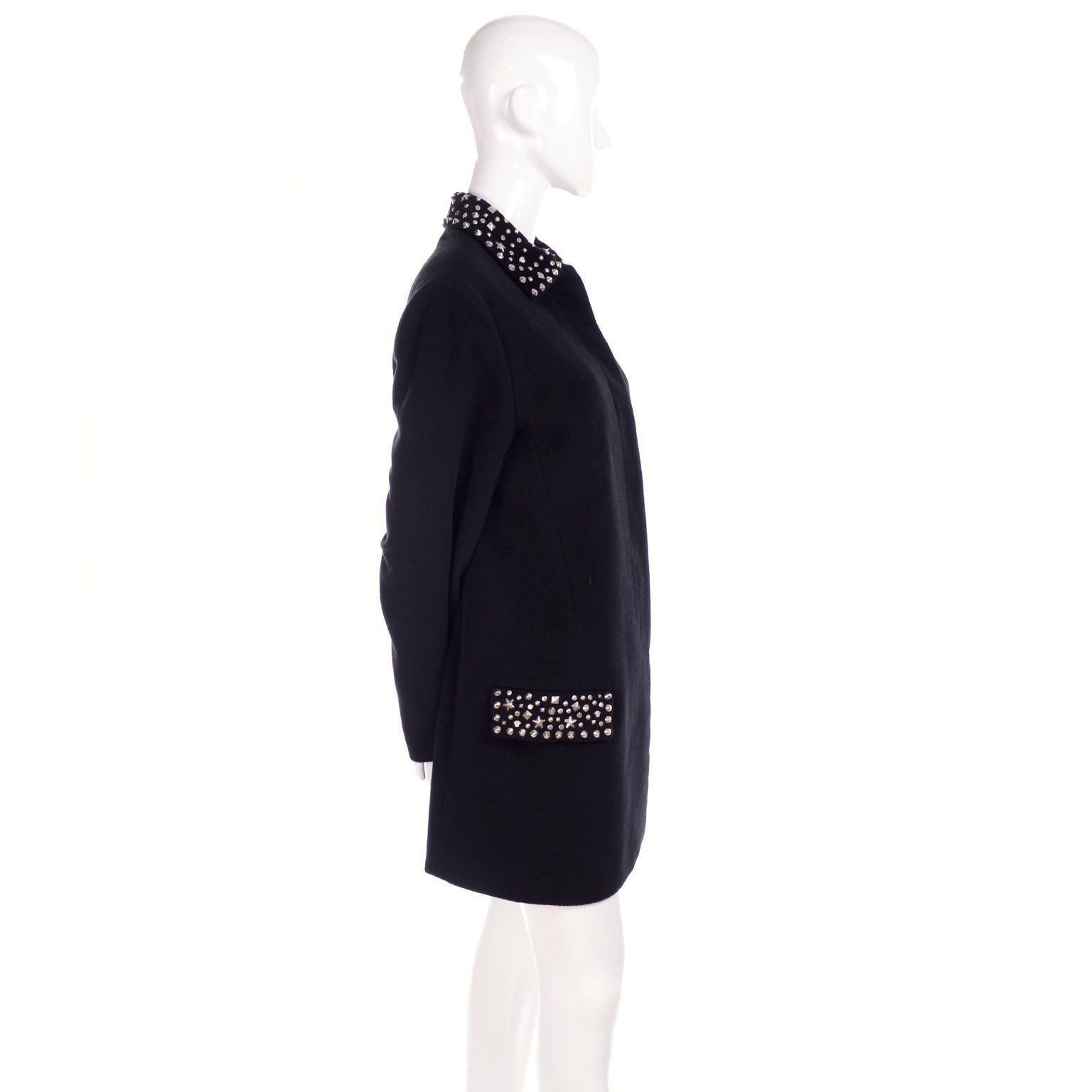 1990s Gianni Versace Couture Jacket in Wool Cashmere Blend w/ Medusa Head Studs 5