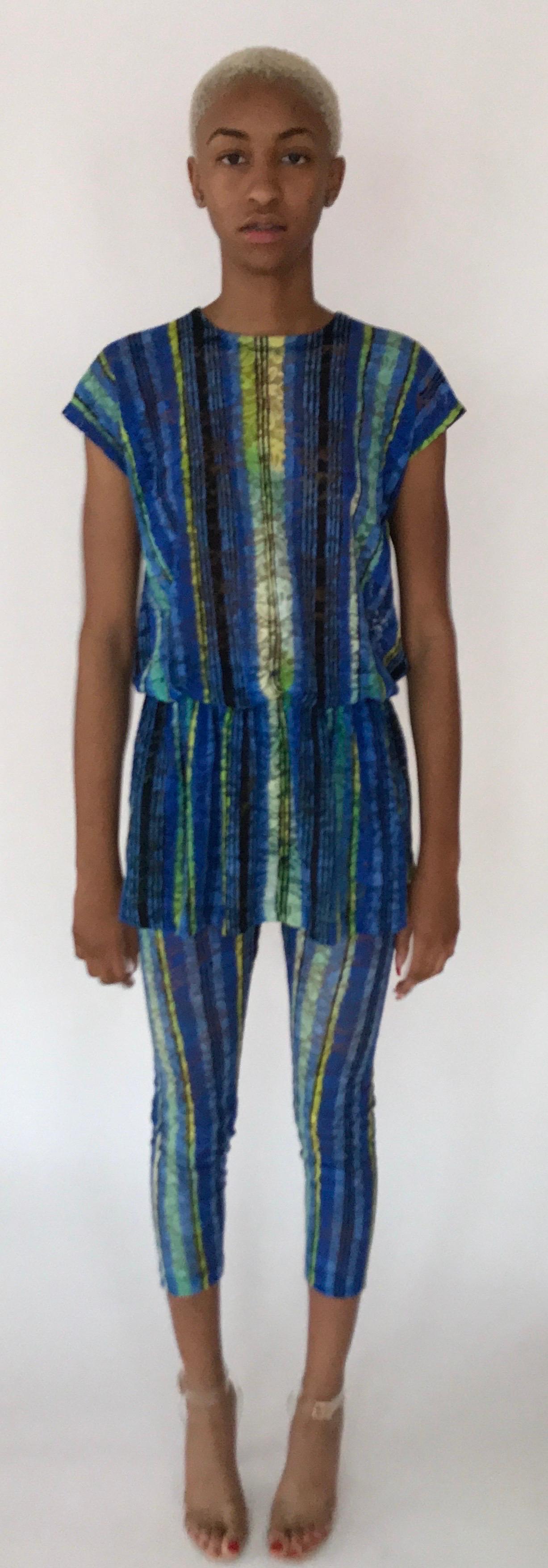 Versace 1990s Gianni Versace Couture Multi Color Lace Legging Ensemble 2