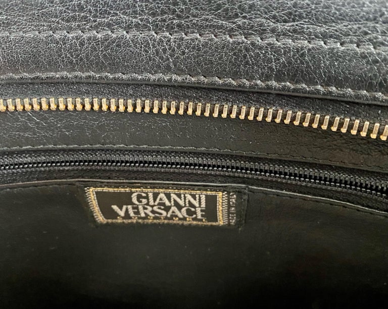 Gianni Versace Couture anni 90 Borsa grande in pelle con