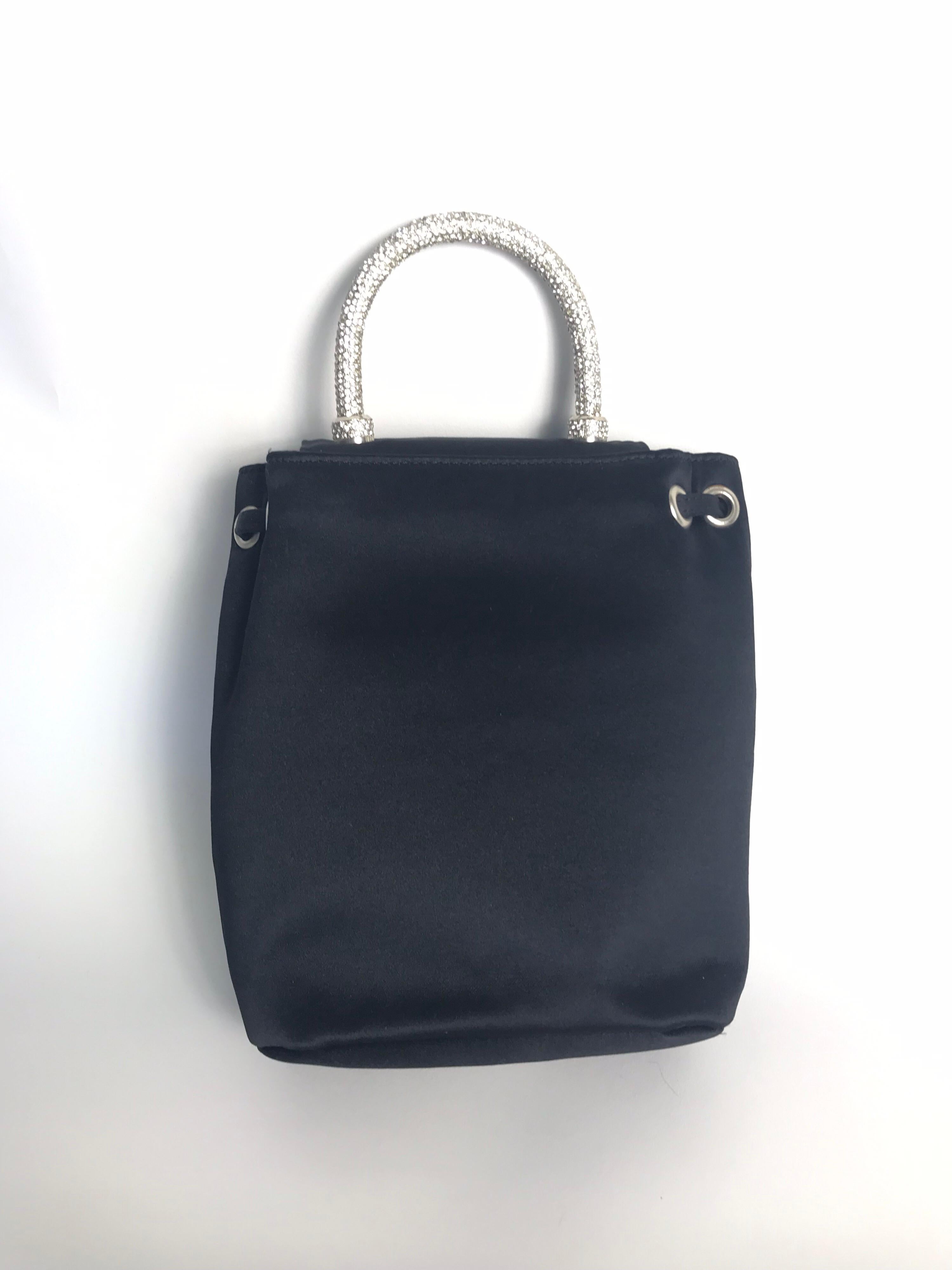 1990er Gianni Versace Couture Mini-Abendtasche mit Kristallgriff im Angebot 1