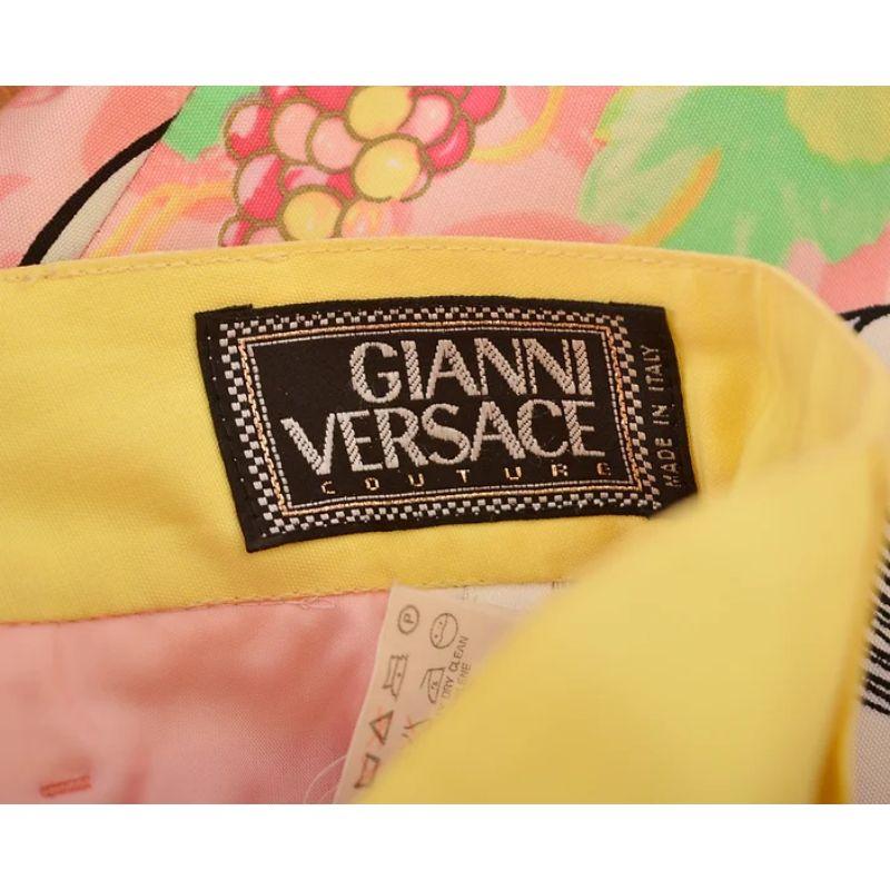 1990's Gianni Versace Couture Runway Pastel Baroque Pattern Trousers Pants For Sale 5