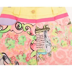 1990's Gianni Versace Couture Runway Pastel Baroque Pattern Trousers Pants