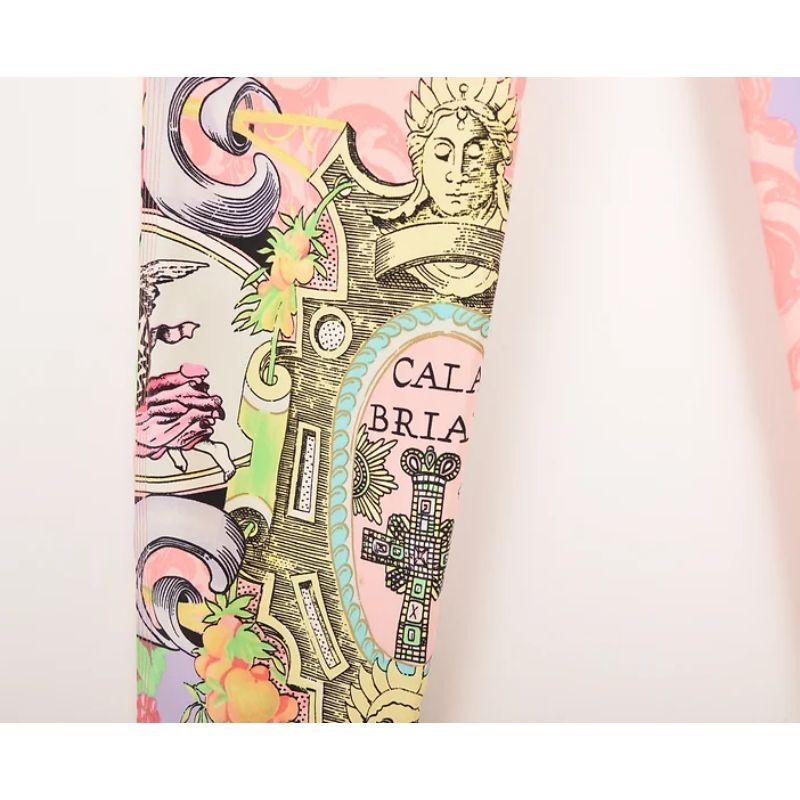Pantalones Gianni Versace Couture de la década de 1990 con estampado barroco en tonos pastel en venta 2