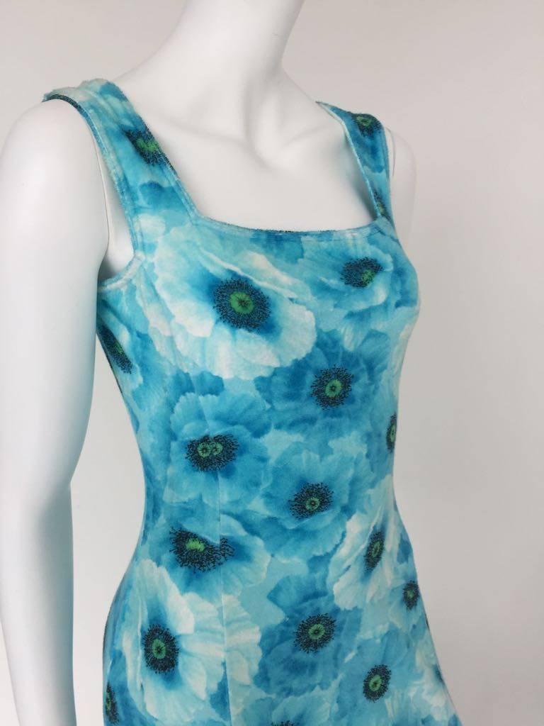 Women's 1990s Gianni Versace Couture Turquoise Summer Casual Dress 