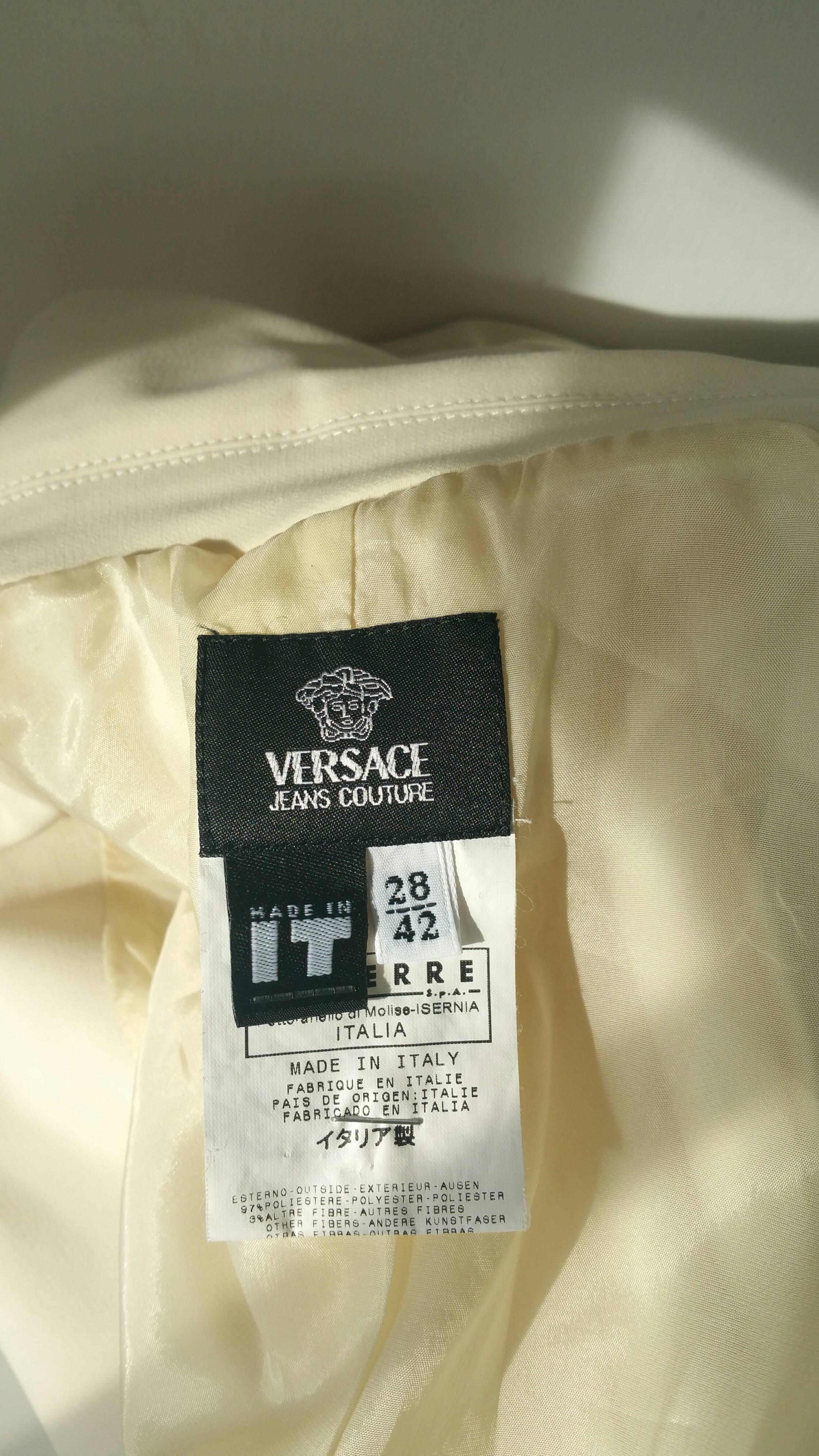Women's 1990s Gianni Versace cream jacket For Sale